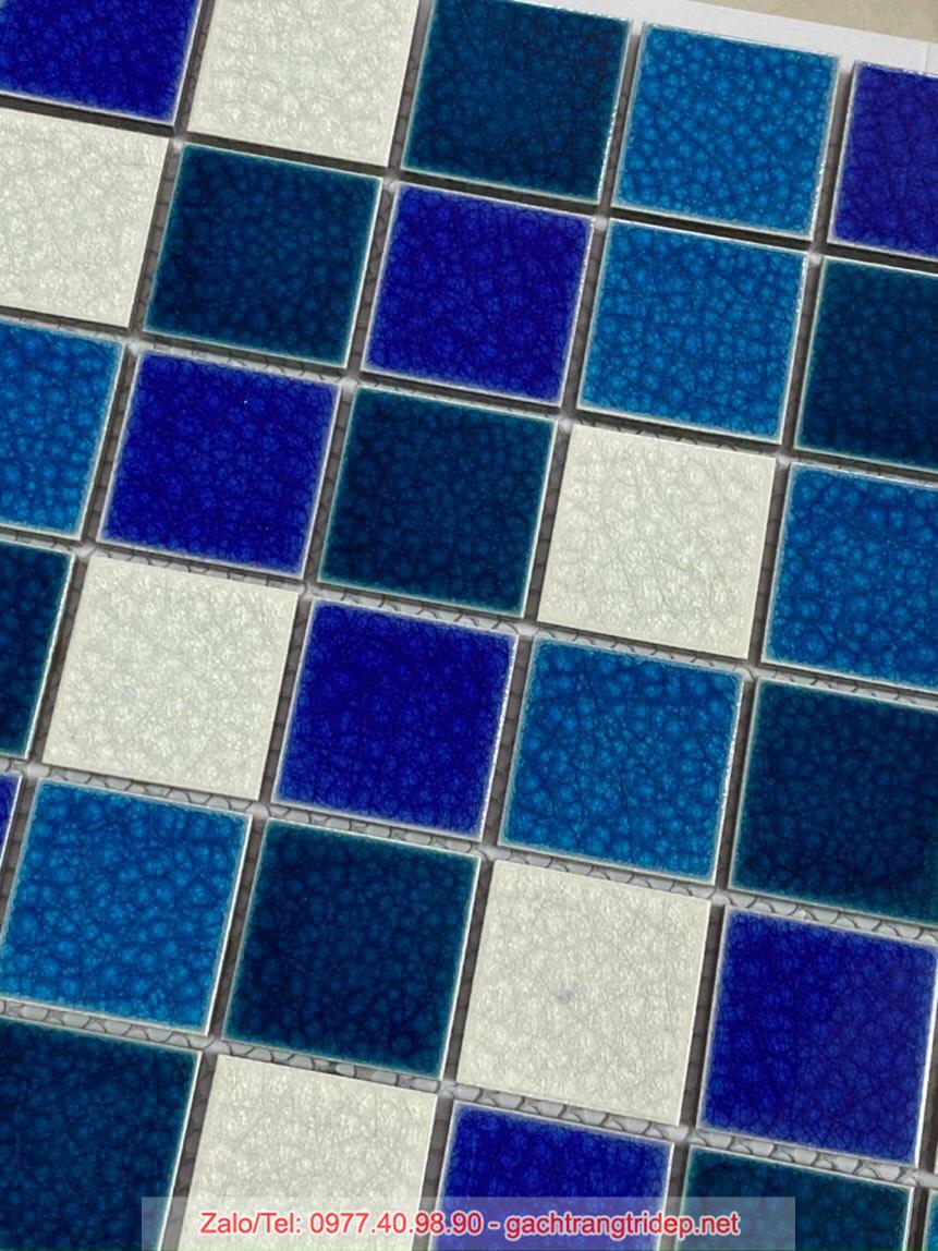 gach Mosaic men gom xanh
