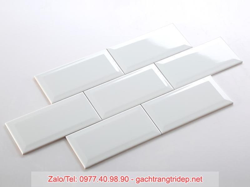 Gạch thẻ trắng 75×150 vát cạnh - Gạch Trang Trí TPH