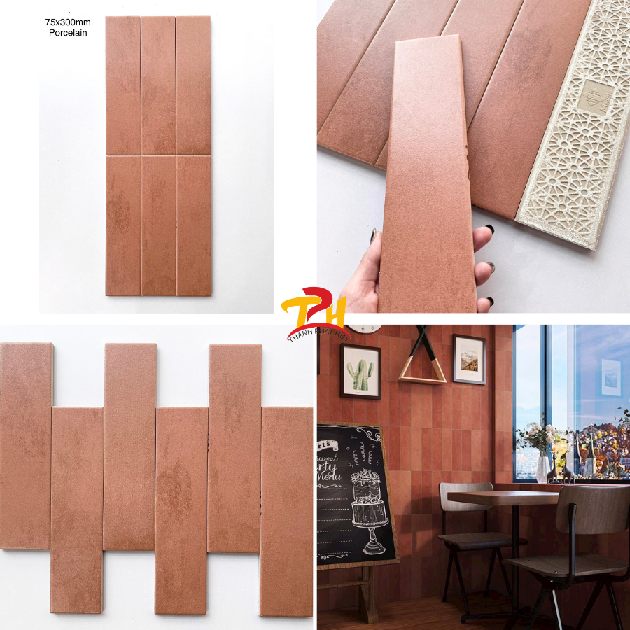 Gạch thẻ giả cổ màu đỏ TPHM23 9 gach-the-gia-co-mau-do